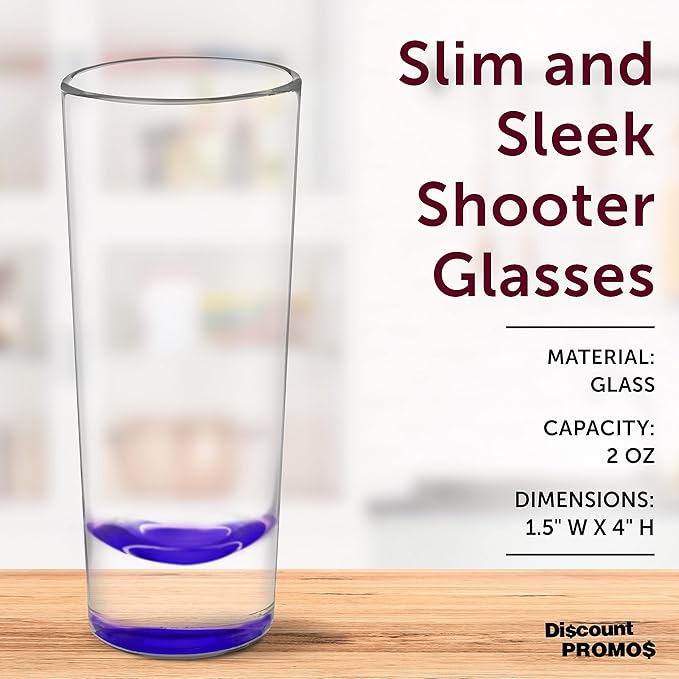 DISCOUNT PROMOS Cordial Shooter Shot Glasses 2 oz. Set of 10, Bulk Pack - Great for Birthdays