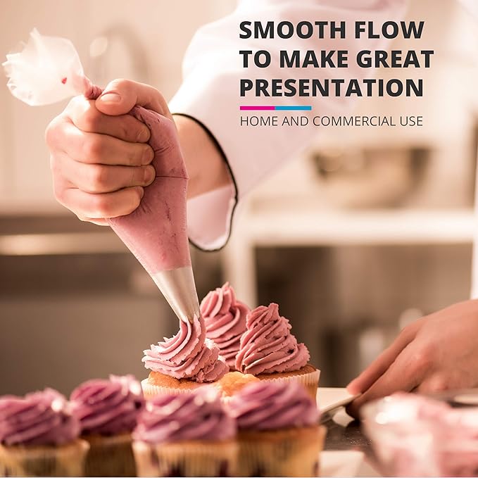 Riccle Disposable Piping Bags 12 Inch - 100 Anti Burst Pastry Bags - Icing Piping Bags for Frosting