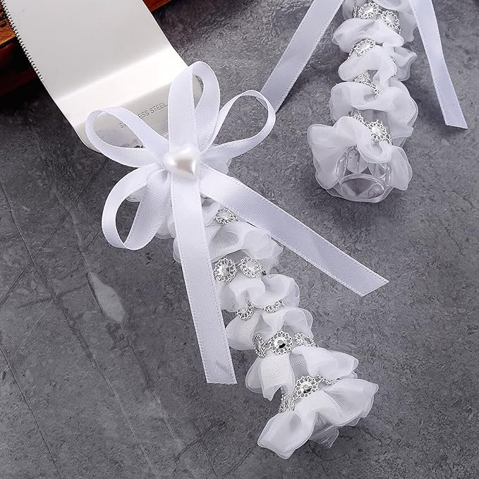 TANG SONG Elegant Stainless Steel Wedding Cake Knife and Serving Set Resin Plastic Handle with