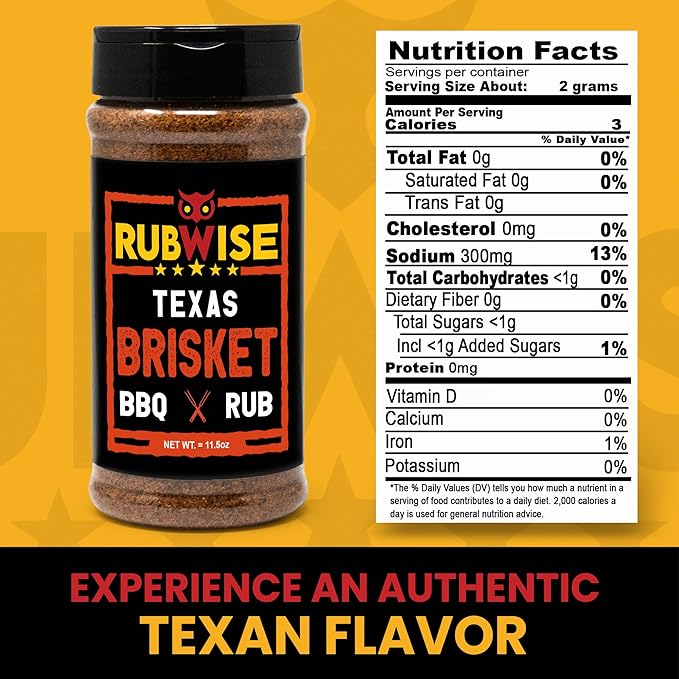 RubWise Texas Style BBQ Brisket Rub | Barbecue Rubs and Spices for Smoking and Grilling | Beef