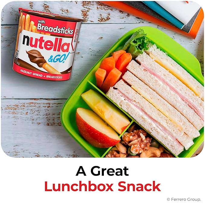 Nutella & GO! 4 Pack, Hazelnut and Cocoa Spread with Breadsticks, Snack Cups, 1.9 oz Each