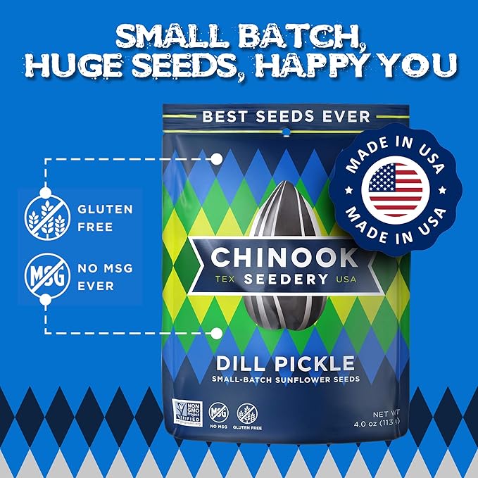 Chinook Seedery Roasted Sunflower Seeds - Jumbo Seeds Keto Snacks - Best For Snack Packs - Gluten
