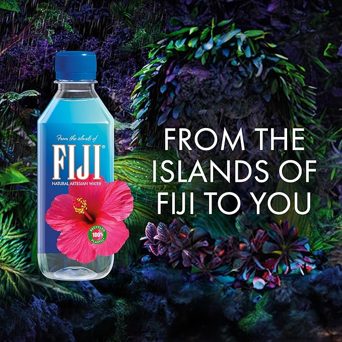 FIJI Natural Artesian Bottled Water 330mL / 11.15 Fl Ounce (Pack of 24) - 100% Natural Electrolytes