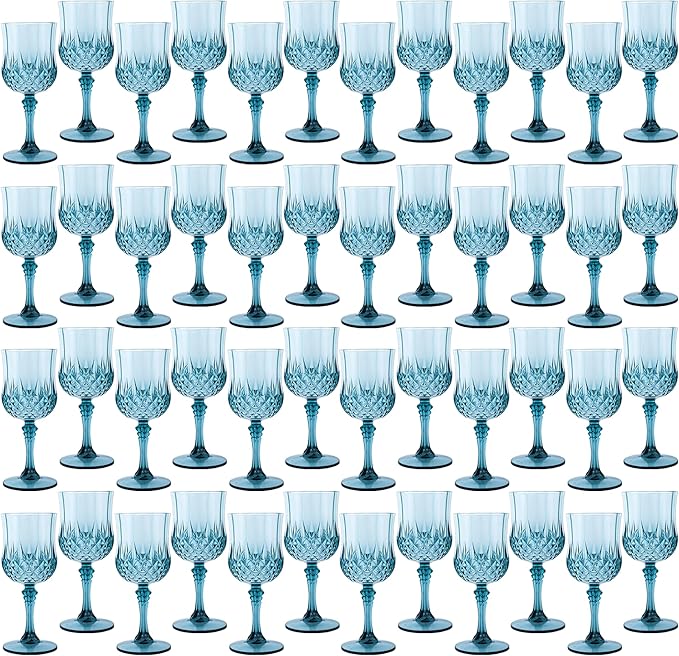 Plastic Wine Glasses，Plastic Goblets Vintage Style Cordial Drinking Glasses for Wedding Reception