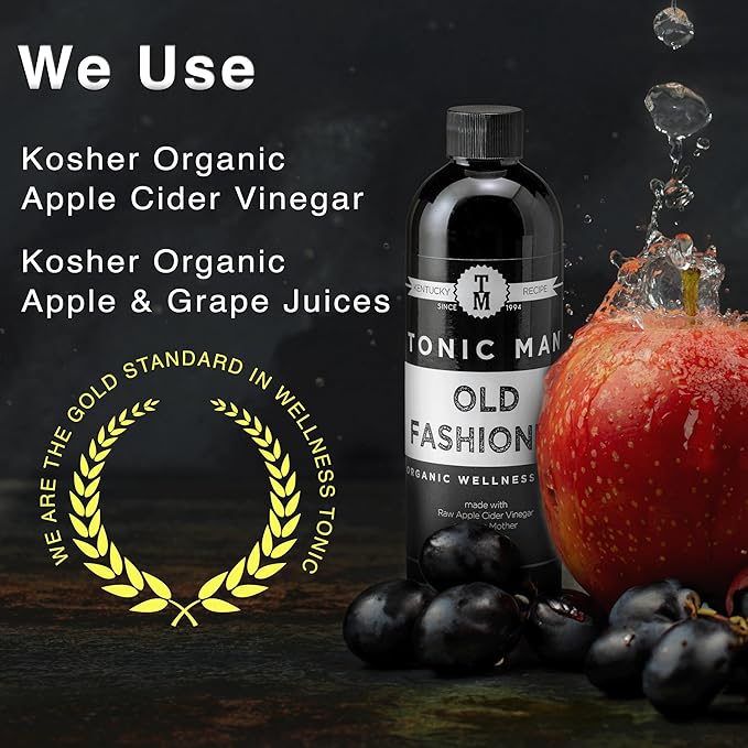 Tonic Man Old Fashioned Organic Wellness Tonic Made with Raw Apple Cider Vinegar Kosher Organic