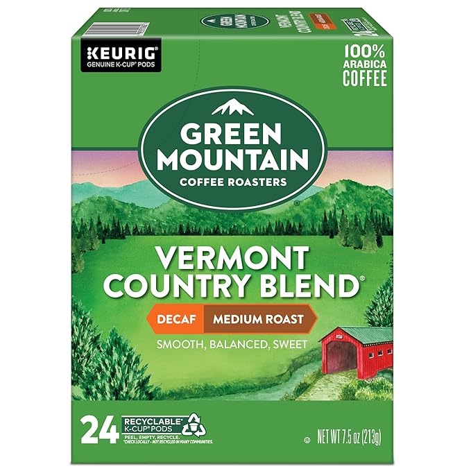 Green Mountain Coffee Roasters Vermont Country Blend Decaf, Keurig Single-Serve K-Cup Pods, Medium