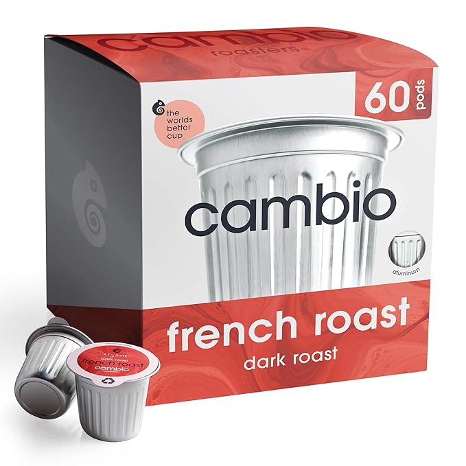 Cambio Roasters French Roast Organic Keurig KCups, Only Aluminum KCup Keurig Coffee Pods for Better