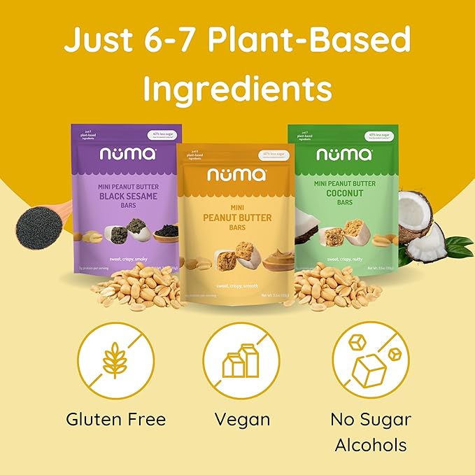 Assorted Mini Peanut Butter Bars, two (2) lb bulk, vegan high protein low sugar, 3 flavor variety