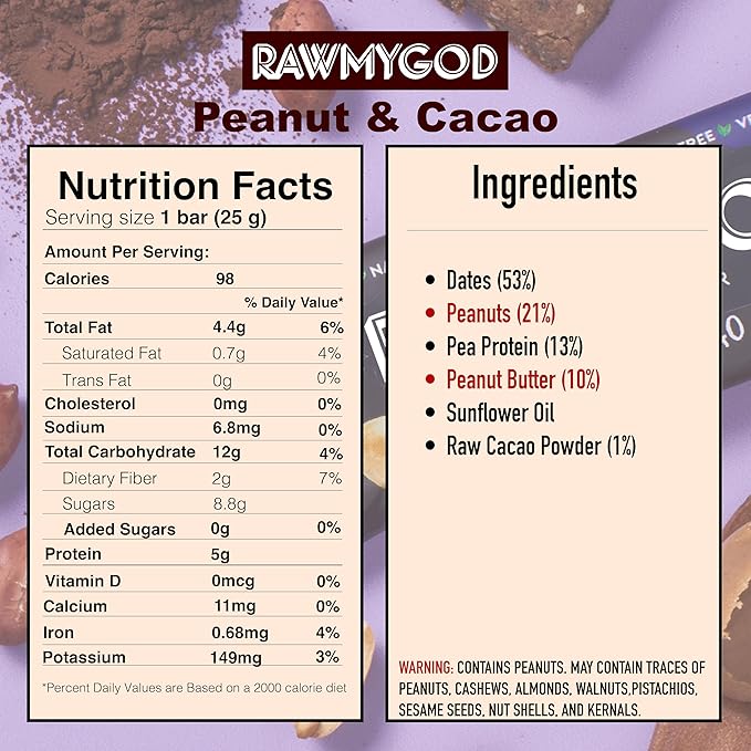 RAWMYGOD Fruit and Nut Bars, Gluten Free, Vegan, No Added Sugar (16 bars, Protein Pack - 4 Orange &