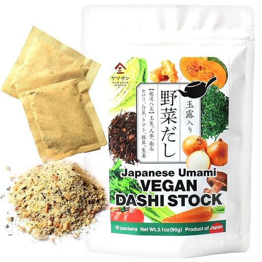 YAMASAN KYOTO UJI Japanese Umami Vegan Dashi Stock Powder, Healthy Veggie Dashi Packet, Vegetable