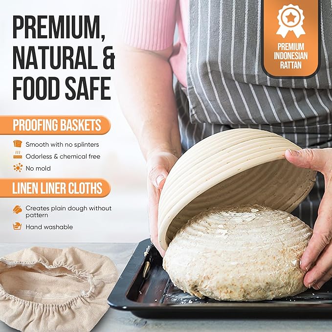 Trailblaze Banneton Bread Proofing Basket - Sourdough Bread Baking Supplies ??Sourdough Starter Kit