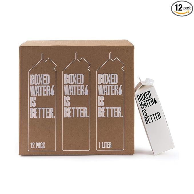 Boxed Water 33.8 oz. (12 Pack) – Better Than Premium Plastic Purified Drinking Water — Plant-Based