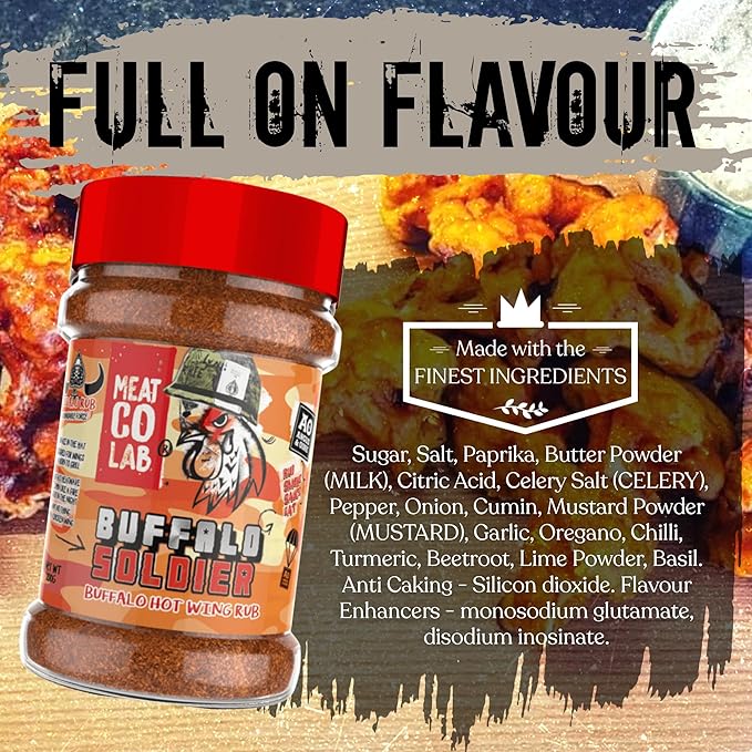 Angus & Oink | Buffalo Soldier Rub | Ultimate Spice Blend for Buffalo Wings | Unleash the Heat |