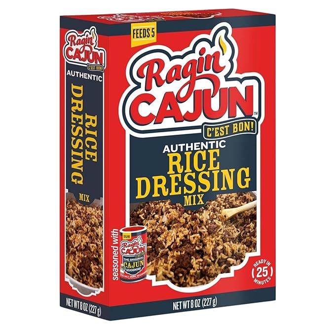 Ragin' Cajun Rice Dressing - 8 oz Box, No MSG, Authentic Louisiana Creole Rice Mix, Perfect for
