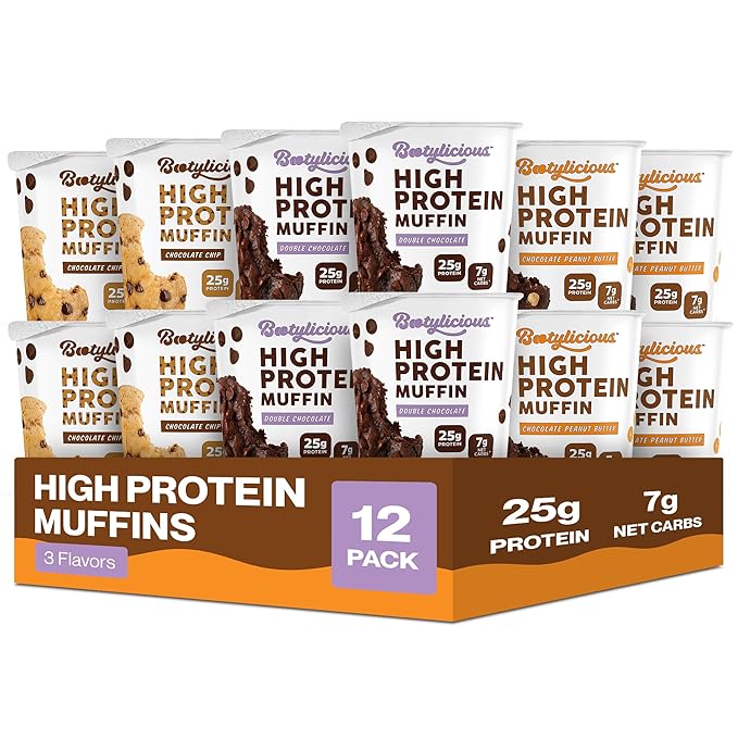Bootylicious | High-Protein Muffin | 25g Protein, 7g Net Carbs, Low Glycemic Index, 12-Pack