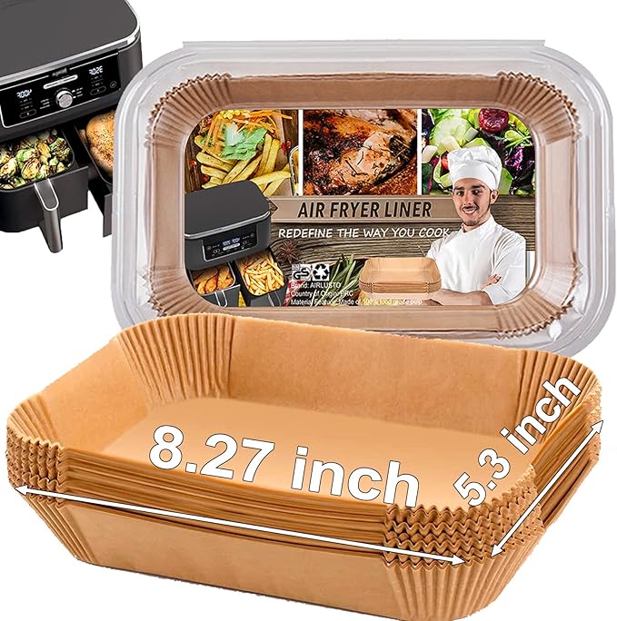 Air Fryer Liner Rectangular for Ninja Foodi Dual Basket 8QT 10QT, Bella Air Fryer Accessories, Air