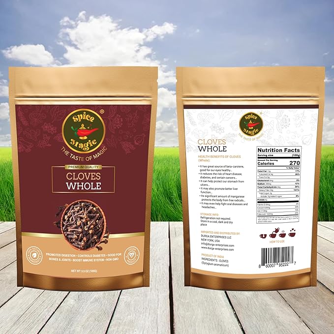 Whole Cloves - Premium Quality, Fresh & Aromatic, Non-GMO, Perfect for Cooking, Baking, and