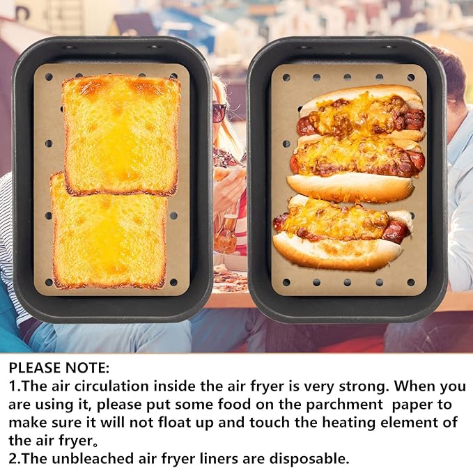 200 Sheets Air Fryer Disposable Paper Liner Compatible with Ninja DZ201/DZ401 Dual Airfryer