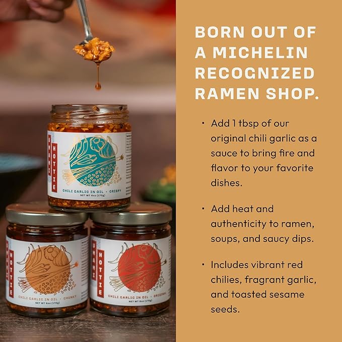 Umami Hottie Trio - Japanese Chili Oil Combo Pack | Chunky, Crispy & Original Flavors | Vegan