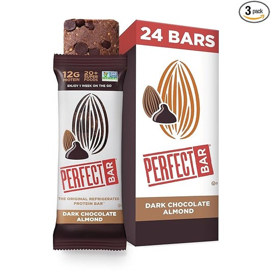 Perfect Bar Original Refrigerated Protein Bar, Dark Chocolate Almond, 2.2 Ounce Bar, 8 Count (Pack