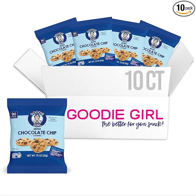Goodie Girl Mini Chocolate Chip Cookie Snack Packs | Peanut Free, Gluten Free, Egg Free, Dairy Free