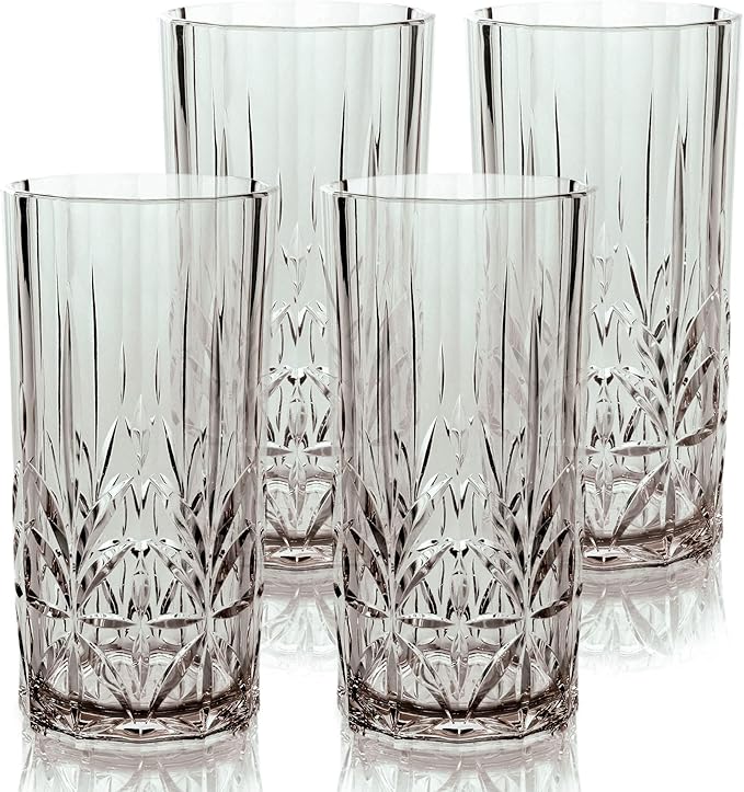 BELLAFORTE Shatterproof Tritan Tall Tumbler, Set of 4, 18oz - Myrtle Beach Drinking Glasses