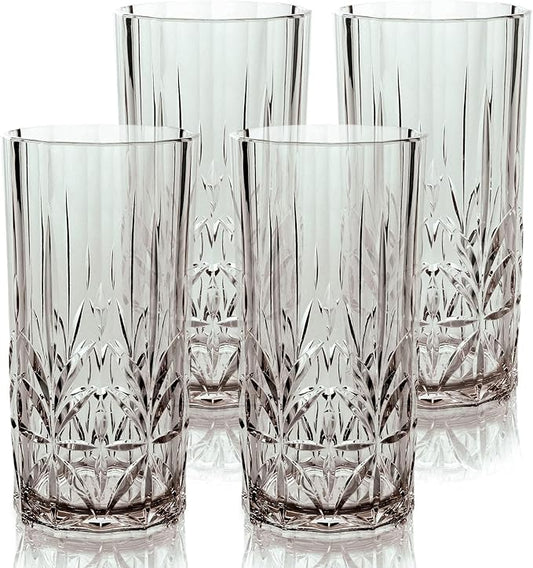 BELLAFORTE Shatterproof Tritan Tall Tumbler, Set of 4, 18oz - Myrtle Beach Drinking Glasses