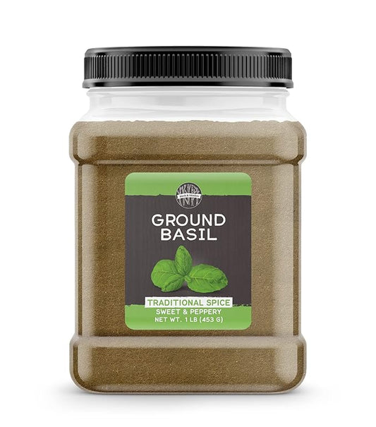 Birch & Meadow 1lb of Ground Basil, Sweet Peppery Flavor, Kitchen Staple