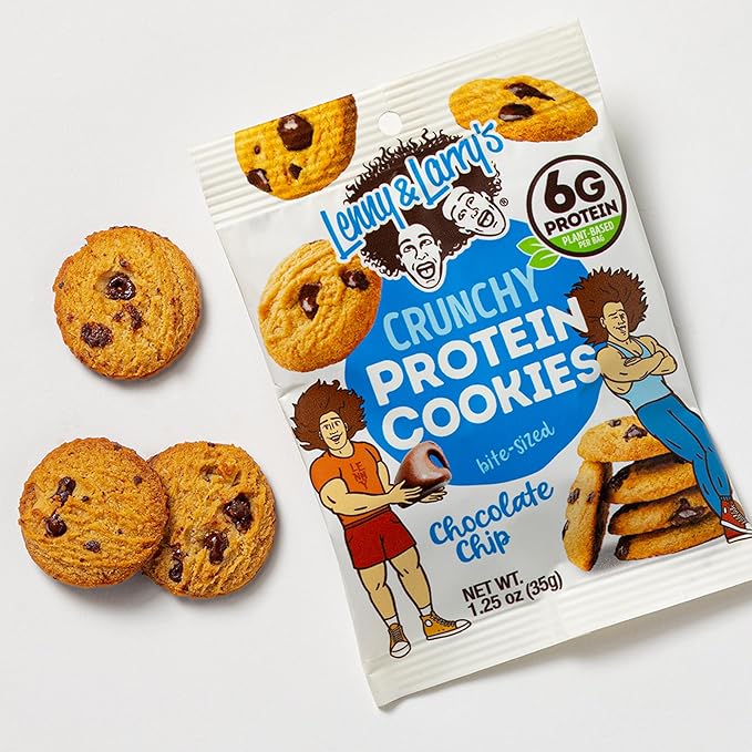 Lenny & Larry's The Complete Crunchy Cookie, Chocolate Chip, 6g Plant Protein, Vegan, Non-GMO, 1.25