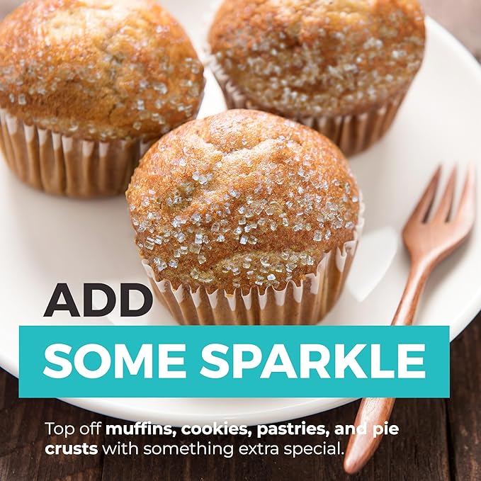 Sparkling Sugar (11oz) White Sparkling Sugar Crystals for Baking, Sanding Sugar, Extra Coarse