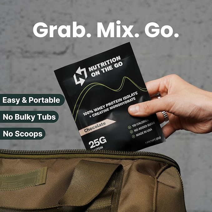 Travel Whey Protein Isolate Packets ??Single-Serve Protein Powder ??25g Protein + 5g Creatine