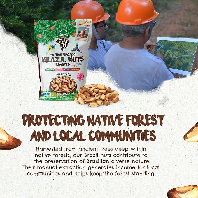 Snack The True Organic Brazil Nuts 32oz-2lbs – Roasted & Himalayan Salt – Kosher – Healthy-Rich in