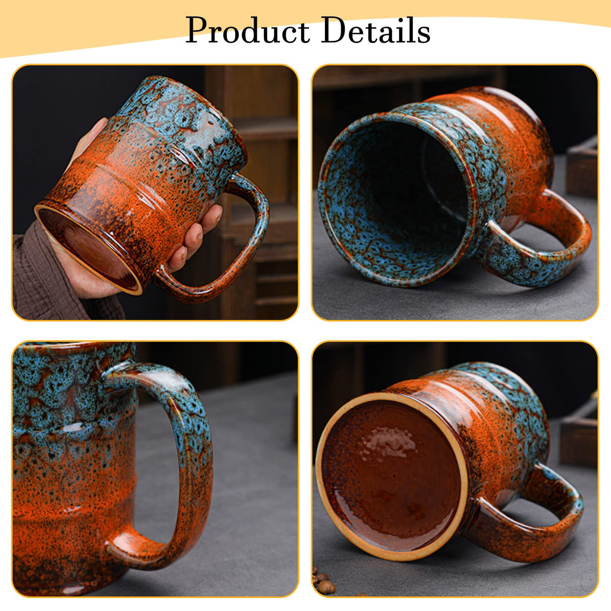 LGQ Coffee Mug,20 Oz Coffee Cups Ceramic Tea Cup Large Coffee Mug for Office and Home - Dishwasher