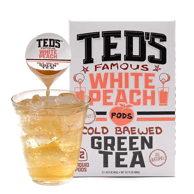 Ted's Tea by Java House - Single Serve Liquid Concentrate Pods - Peel and Pour - White Peach Green