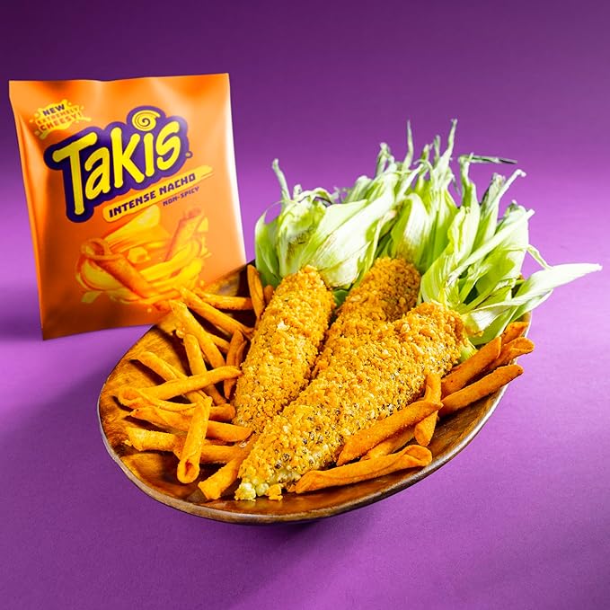 Takis Intense Nacho 40 pc / 1 oz Multipack - Cheddar Cheese Flavored Non-Spicy Rolled Tortilla