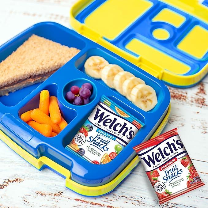 Welch's Fruit Snacks, Mixed Fruit & Strawberry Snack Box, Gluten Free, 0.8oz Snack Packs (Pack of