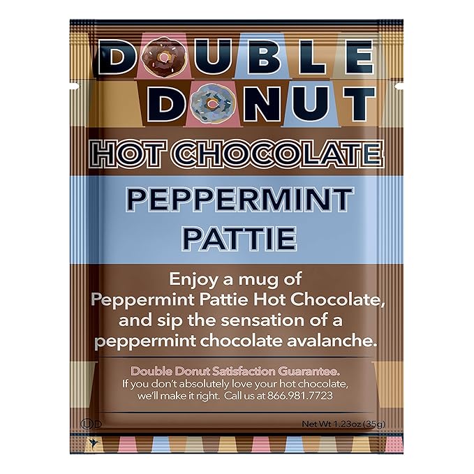 Double Donut Flavored Hot Chocolate Packets, Peppermint Pattie, Peppermint Hot Chocolate, Hot