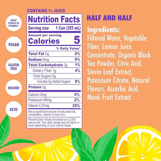 Swoon Half Unsweetened Iced Tea & Half Lemonade - Low Carb, Gluten Free, Keto & Paleo-Friendly