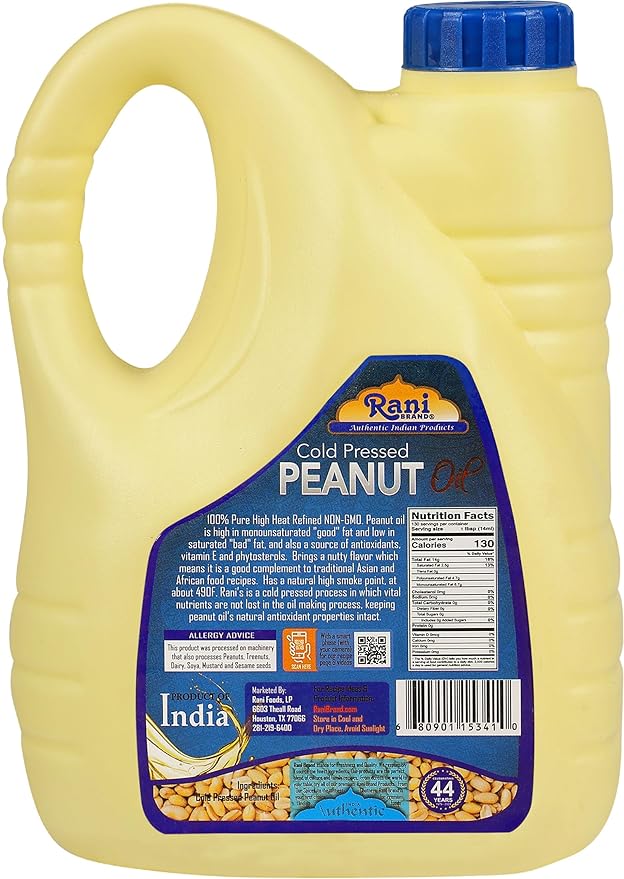 Rani Peanut Oil 67.6 Ounce (2 Liter) Cold Pressed | 100% Natural | NON-GMO | Kosher | Vegan |