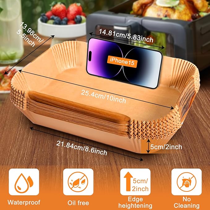 200PCS Air Fryer Liners for Ninja: Higher Non-Stick Disposable Parchment Paper Liner for Ninja