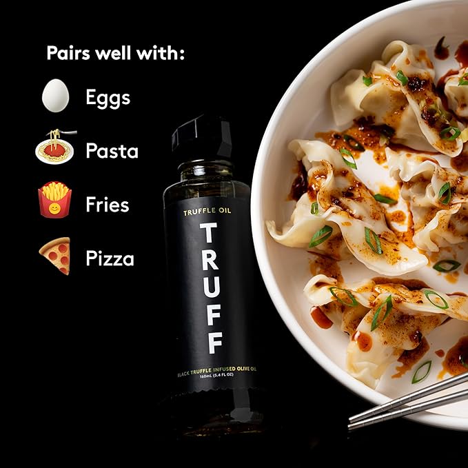 TRUFF Black Truffle Oil - Black Truffle Infused Olive Oil - Gourmet Dressing, Seasoning, Marinade