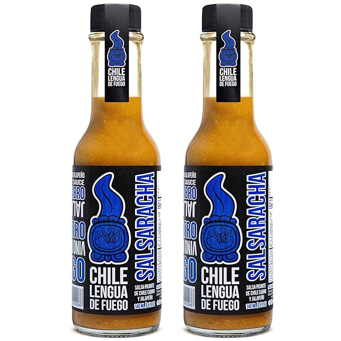 Hot Sauce | Chile Lengua de Fuego (Pack of 2, Salsaracha) – Medium Heat Garlic & Jalapeño