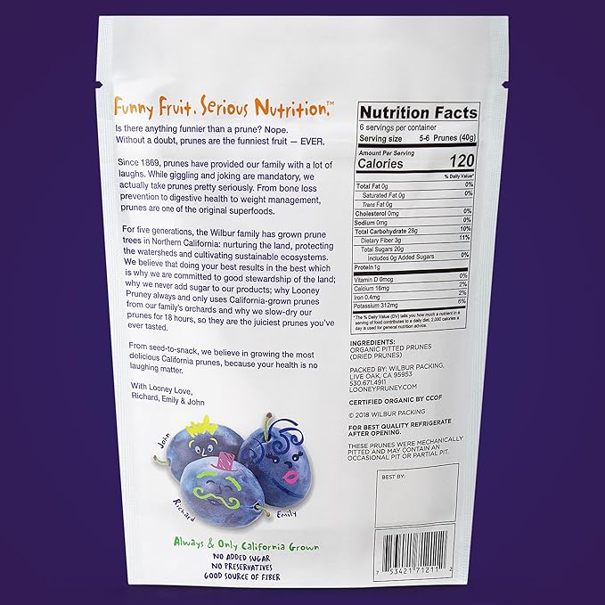 Looney Pruney Pitted Dried Prunes for the Entire Family | Always California-Grown | Kosher | No