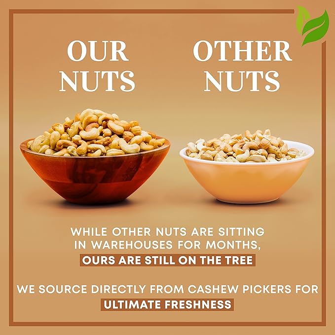 Oven Dry Roasted Fancy Cashews with Sea Salt-64 oz (4 lbs) | Whole | No Oil | No PPO | Vegan and
