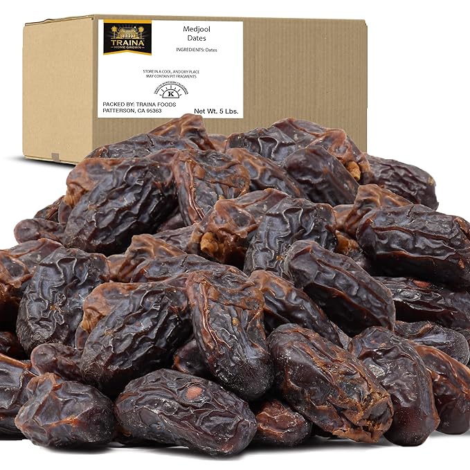 Traina Home Grown California Sun Dried California Medjool Dates - Healthy, No Added Sugar, Non GMO