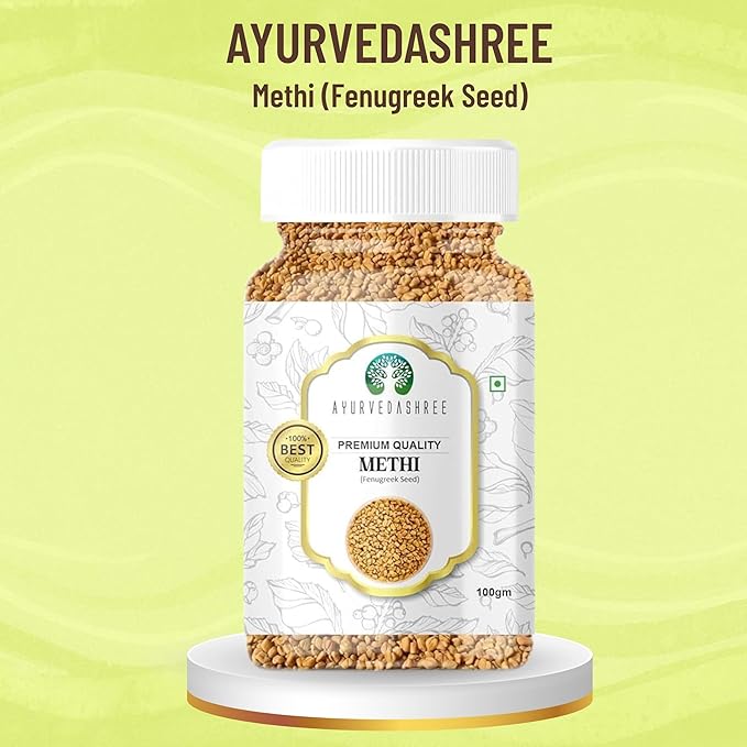 AYURVEDASHREE Fenugreek (Methi) Seeds Whole 100gm | Trigonella foenum graecum | All Natural | Vegan