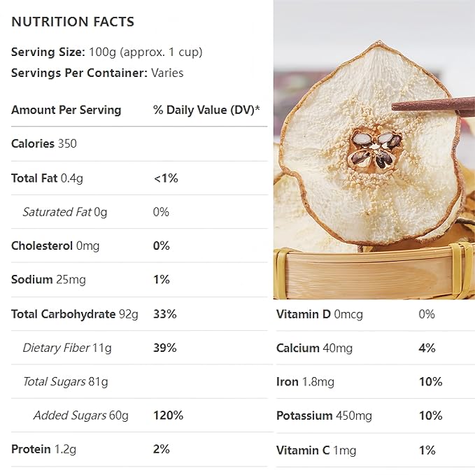 Premium Drying Pear Slices 6oz | 100% No Sugar Added | Perfect for Cocktails, Baking, Tea & Decor |