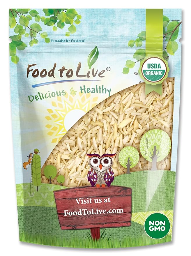 Food to Live Organic Blanched Slivered Almonds, 4 Pounds – Non-GMO, Raw, Unpasteurized, Unsalted