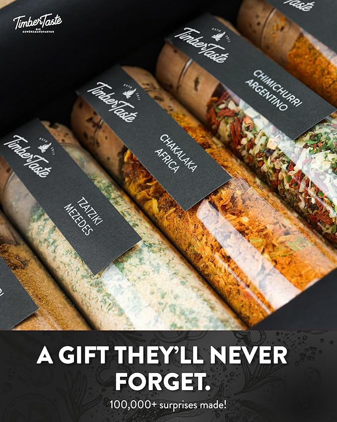 TIMBER TASTE® World Spice Gift Set - Collection of Gourmet International Spice Blends - World