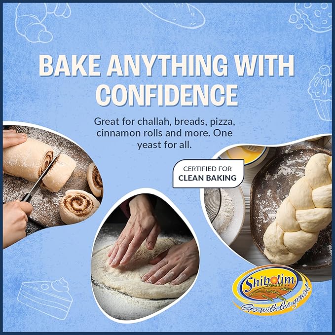 Shibolim Instant Dry Yeast, 1.1 lb (3 Pack) | Fast-Rising Yeast for Rapid Rise | Great for Challah